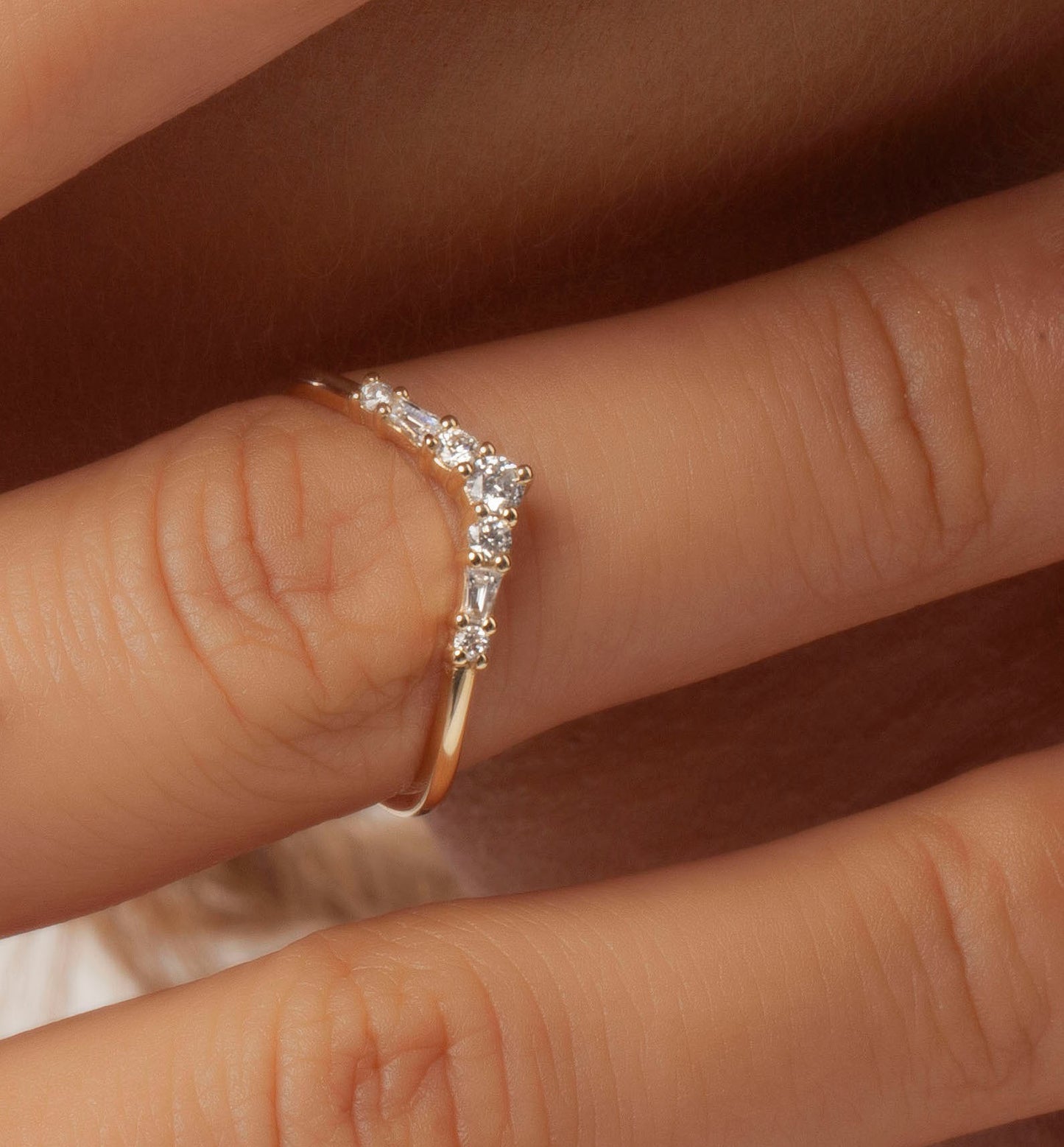 Tapered Baguette and Round Diamond Ring