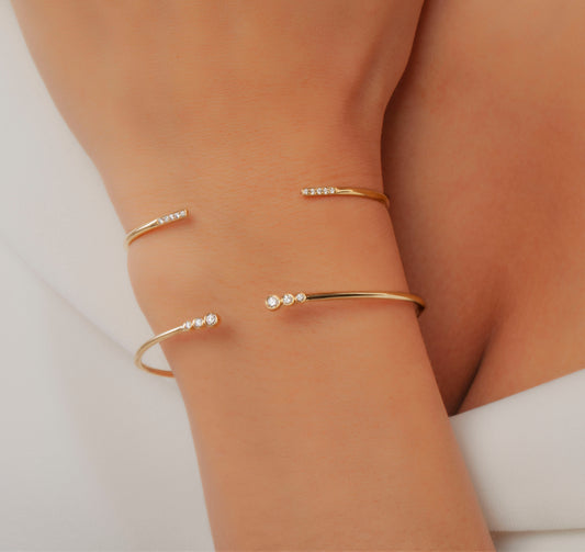 Bezel Diamond Wire Bangle