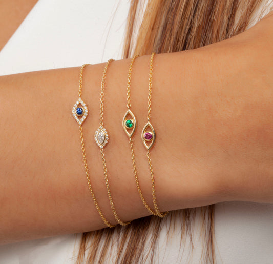 Evil Eye Sapphire/Ruby/Emerald Bracelet