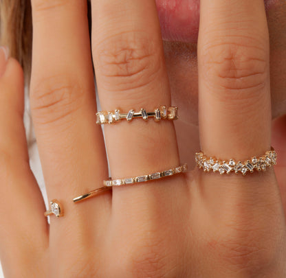 Gold Baguette Diamond Stacking Band