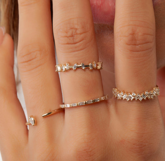 Gold Baguette Diamond Stacking Band