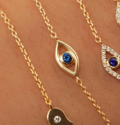 Evil Eye Sapphire/Ruby/Emerald Bracelet