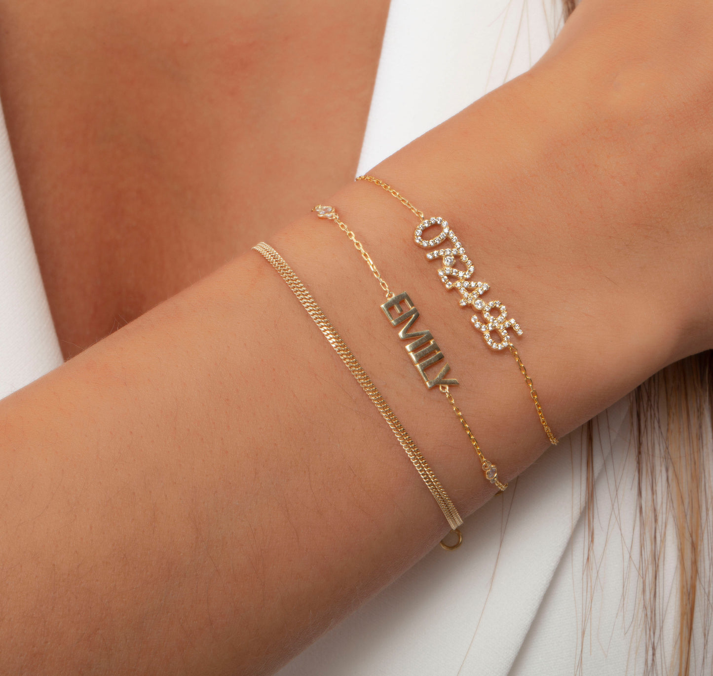 Name Block Lettering Bracelet