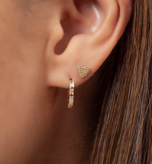 Dainty Diamond Heart Studs