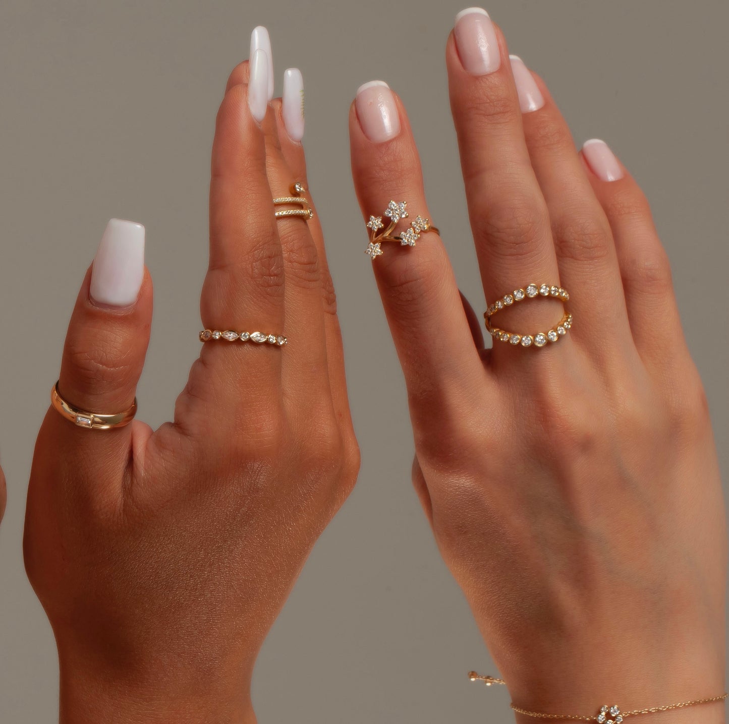 Double Ring Diamond Stacking Ring Band