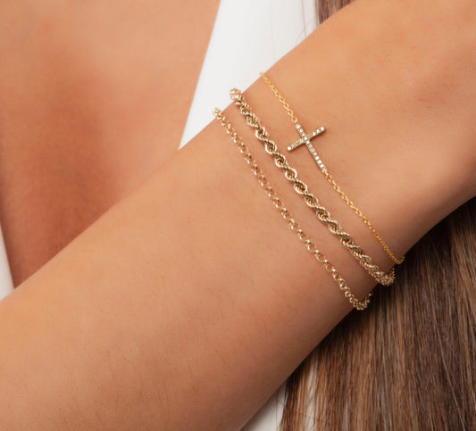 Diamond Cross Bracelet