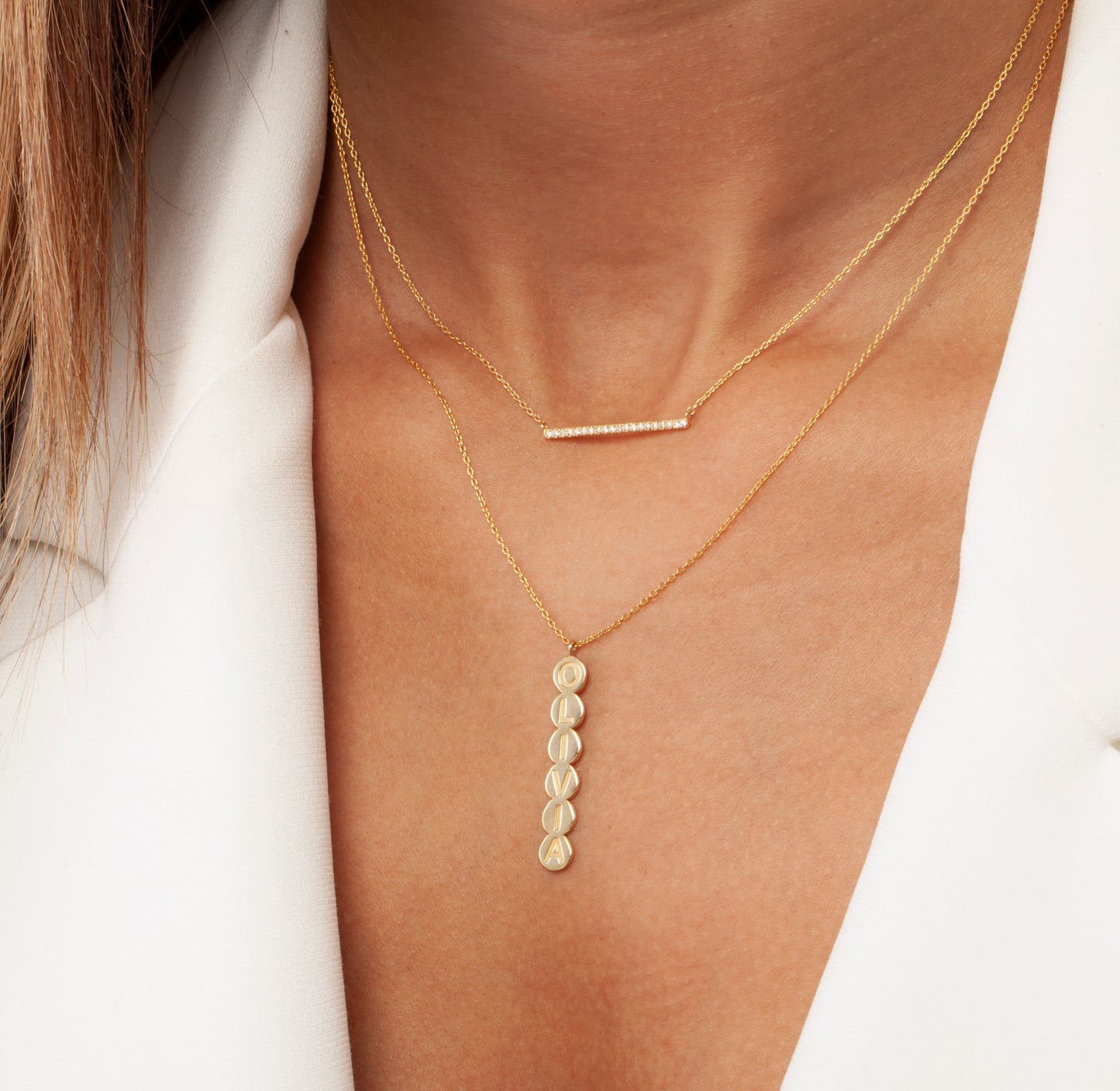 Olivia 14k Gold Personalized Initial Necklace