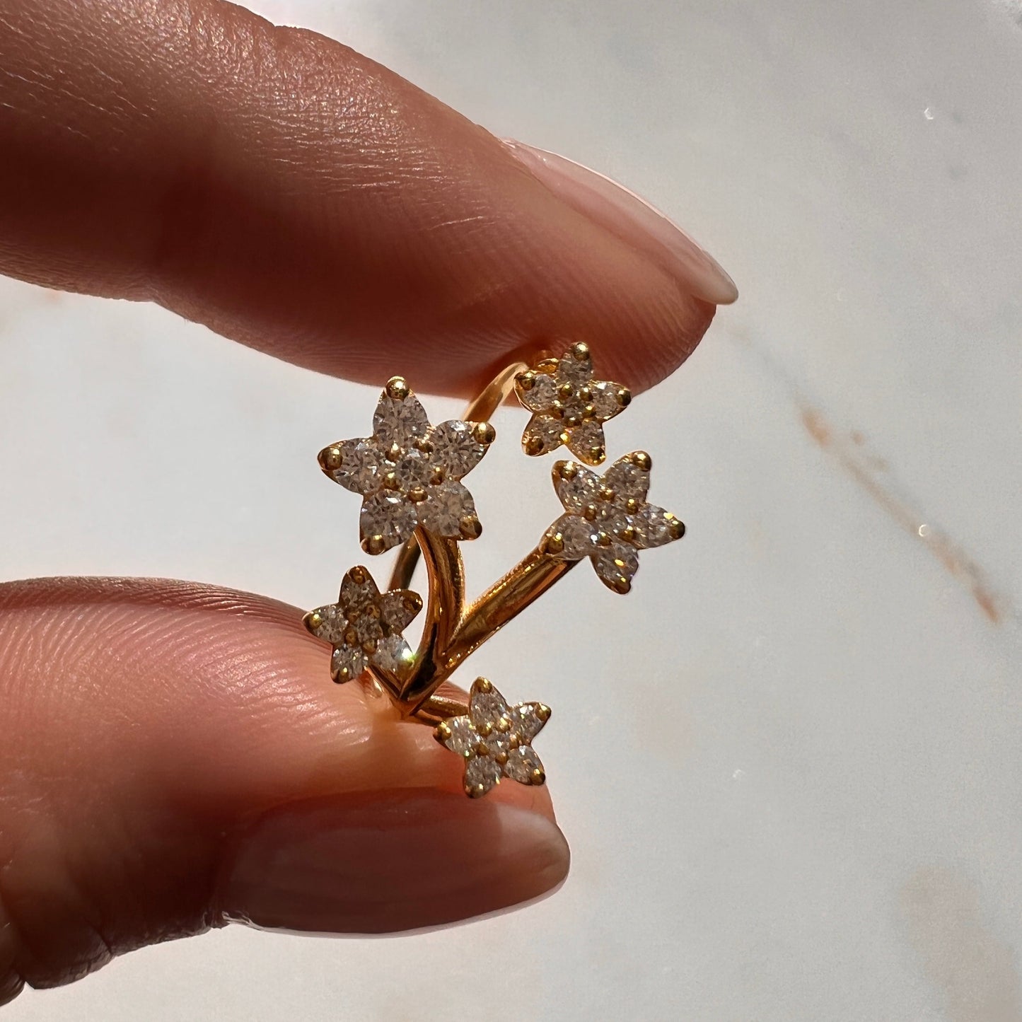 Diamond Flower Stacking Ring