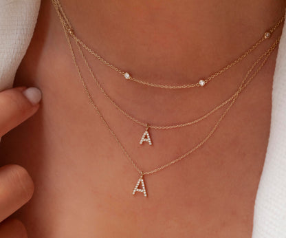 Diamond Initial Necklace