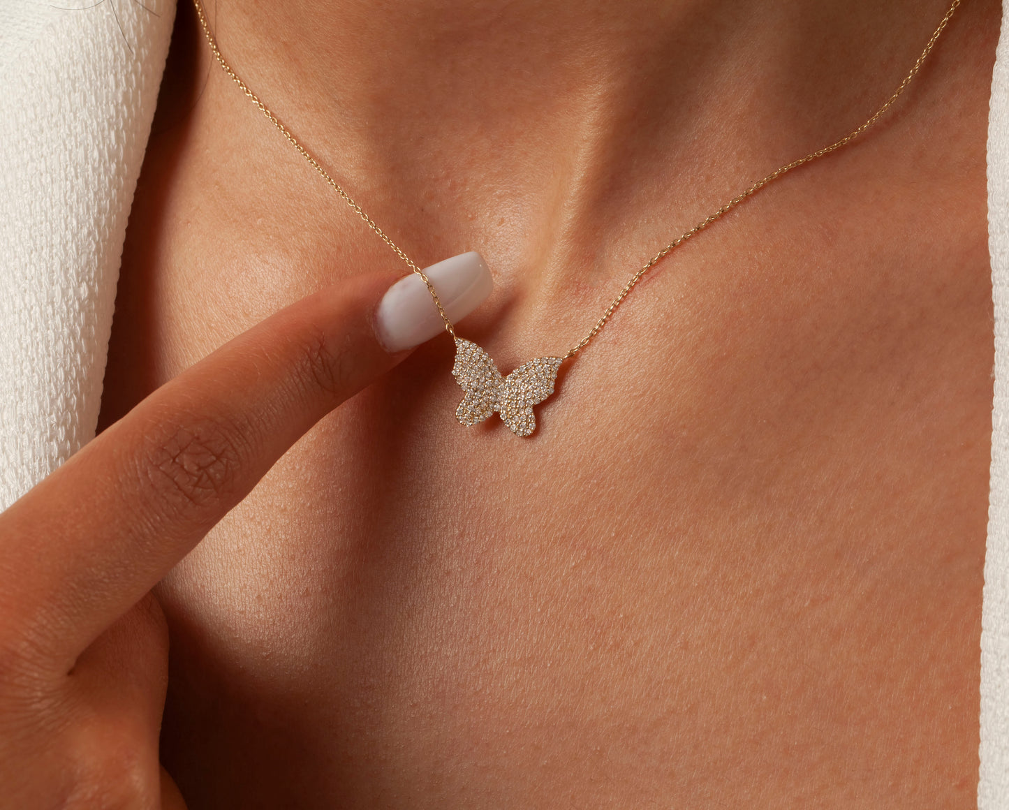 Diamond Butterfly Necklace
