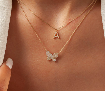 Diamond Butterfly Necklace
