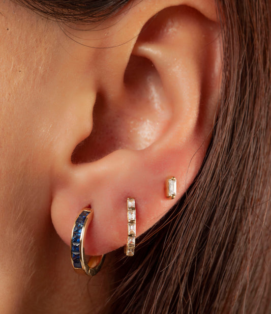 Baguette Diamond Hoops