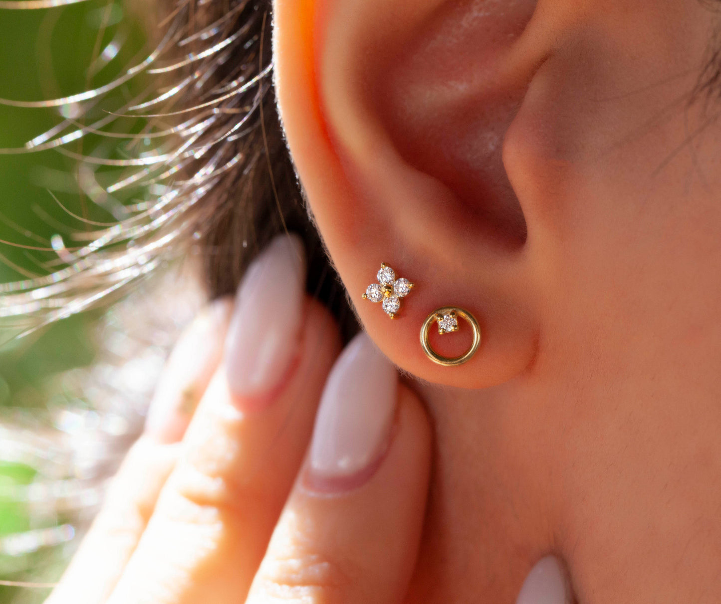 Diamond Flower Studs