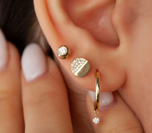 Dangling Diamond Hoop Earrings