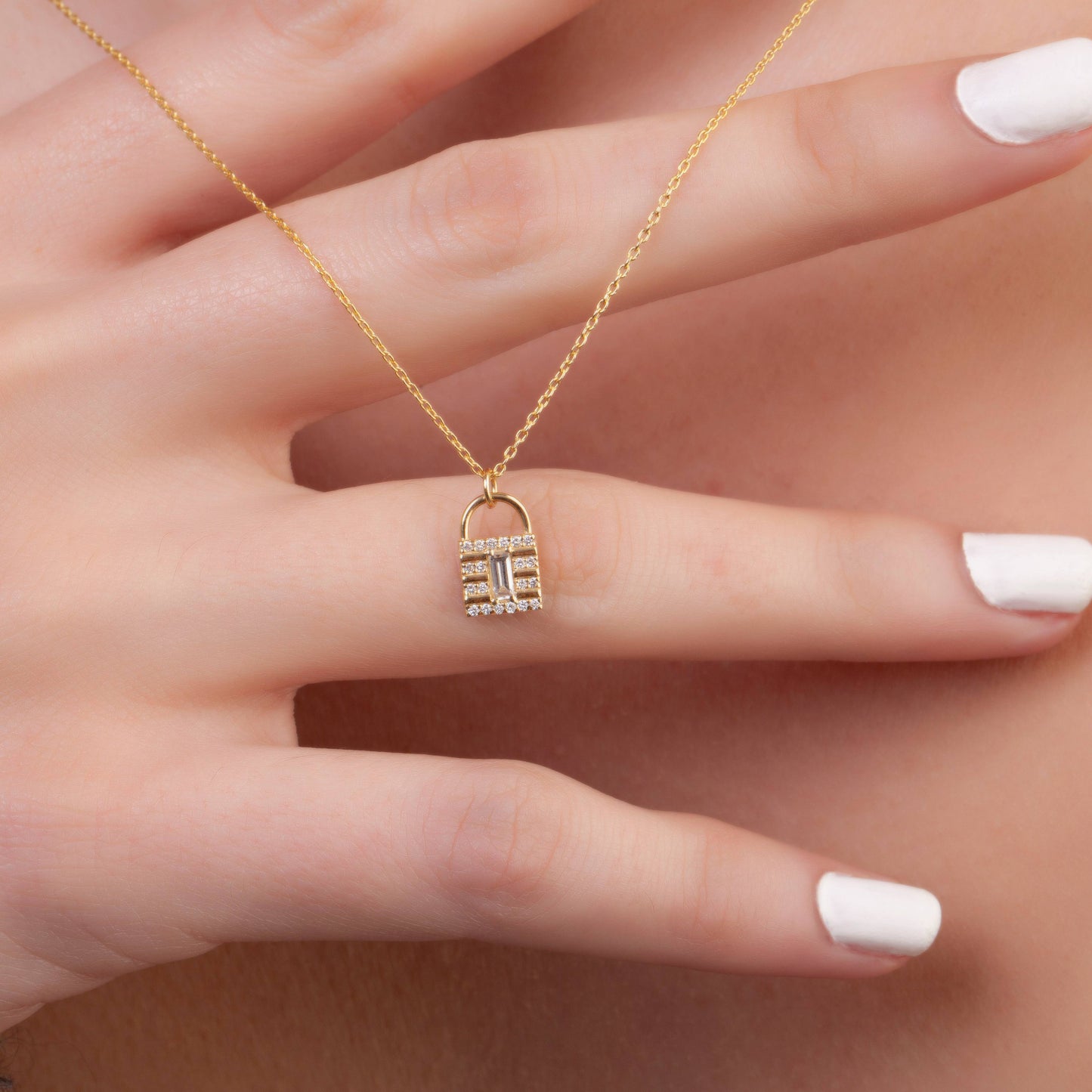 Padlock Diamond Necklace