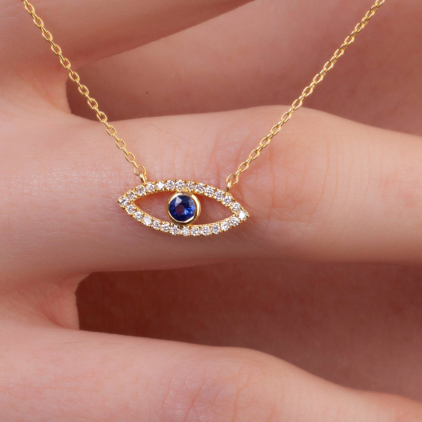 Diamond Evil Eye Necklace