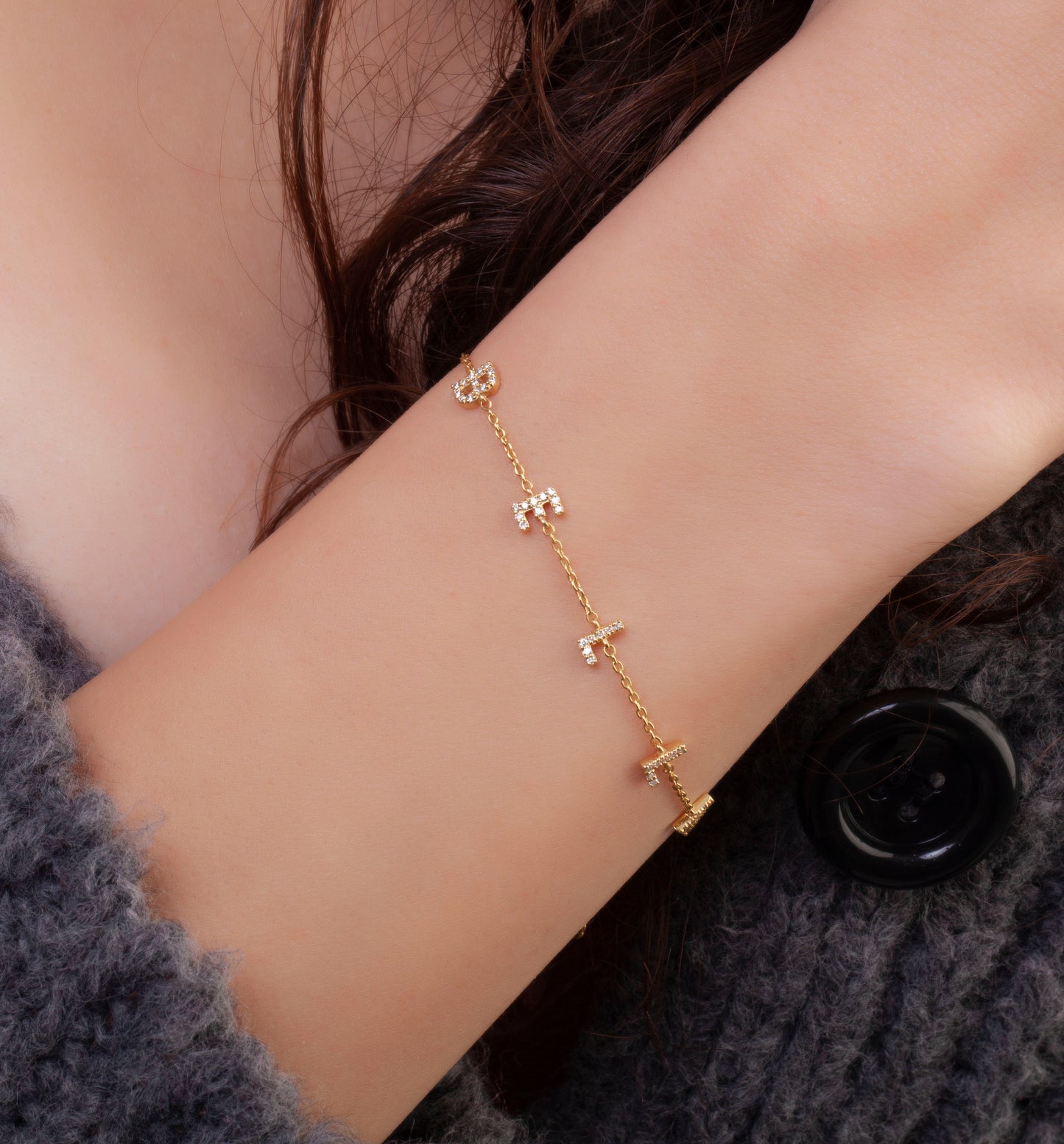 Diamond Initial Bracelet