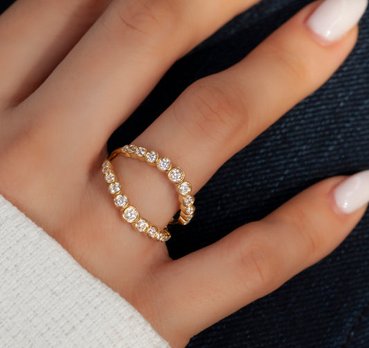 Double Ring Diamond Stacking Ring Band