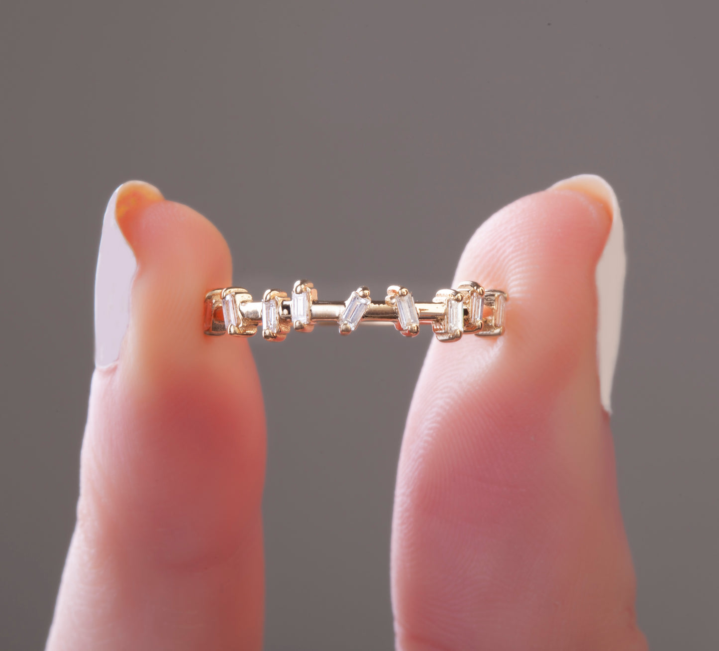 Gold Baguette Diamond Stacking Band