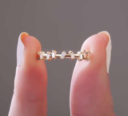 Gold Baguette Diamond Stacking Band