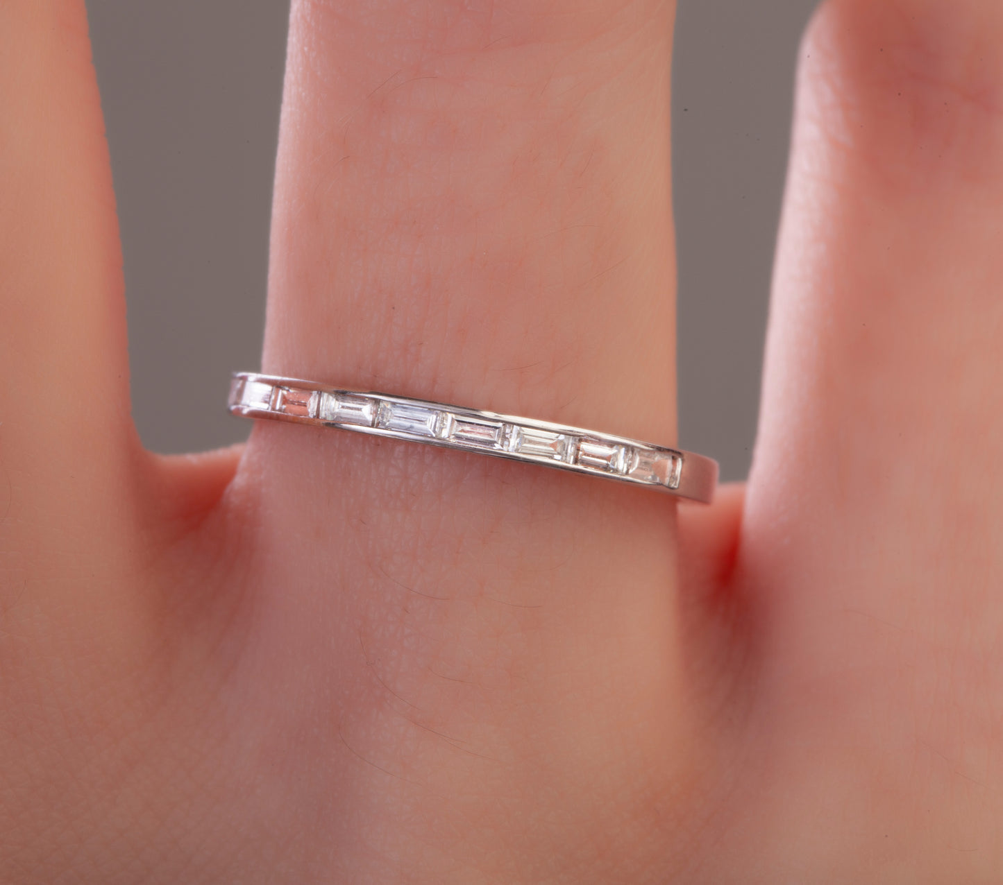 Channel Set Baguette Diamond Wedding Band