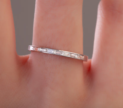 Channel Set Baguette Diamond Wedding Band
