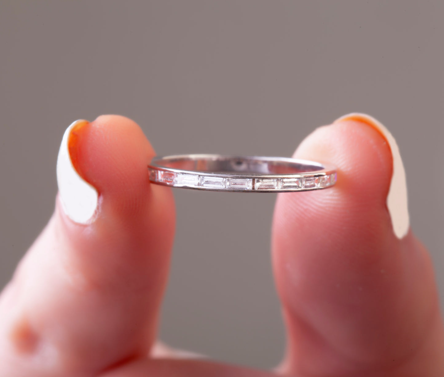 Channel Set Baguette Diamond Wedding Band