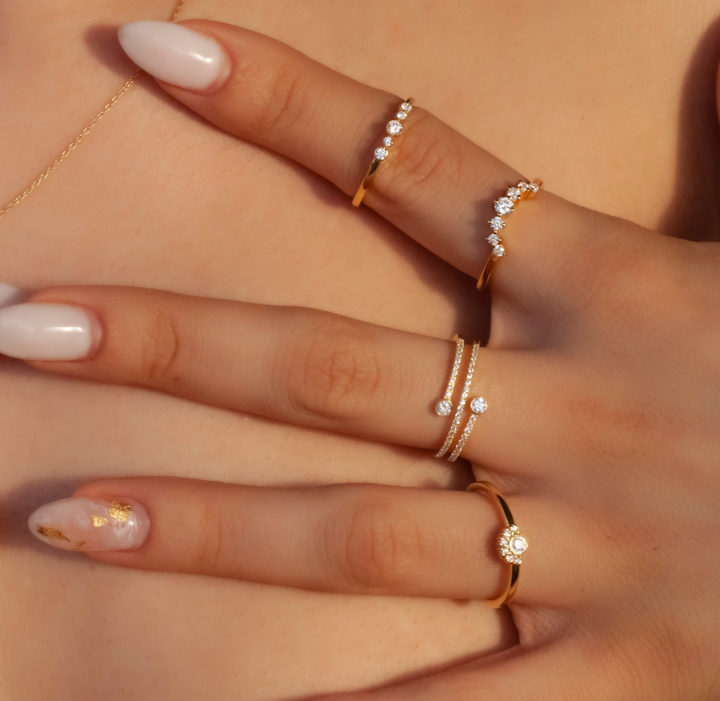 Spiral Diamond Cuff Ring