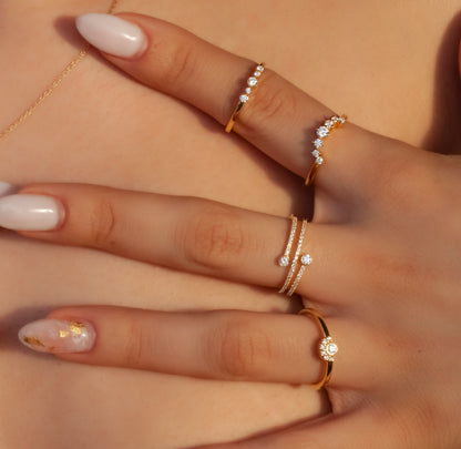 Spiral Diamond Cuff Ring