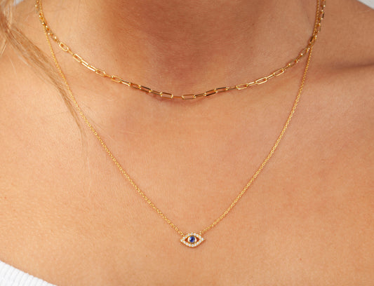 Diamond Evil Eye Necklace