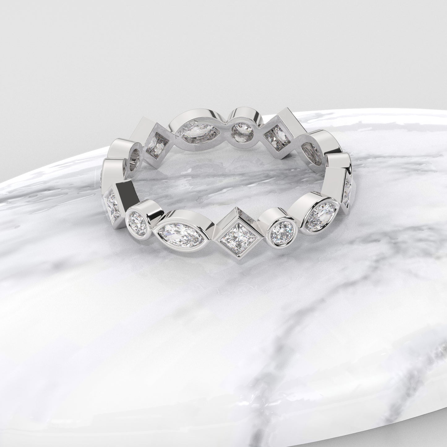 Princess Marquise and Round Diamond Eternity Band