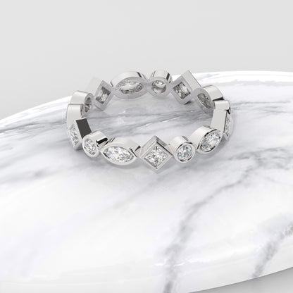 Princess Marquise and Round Diamond Eternity Band