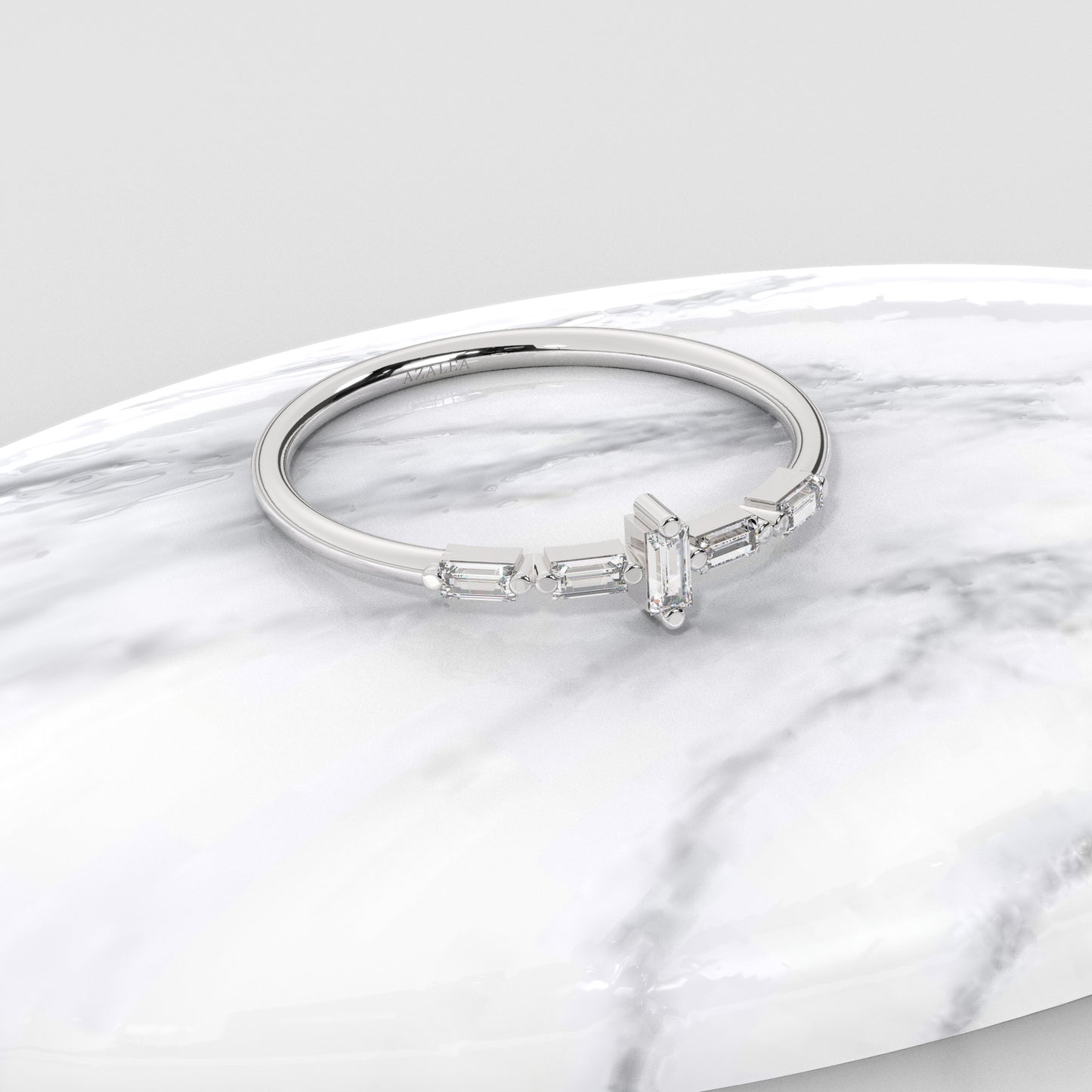 Gold Baguette Diamond Wedding Ring