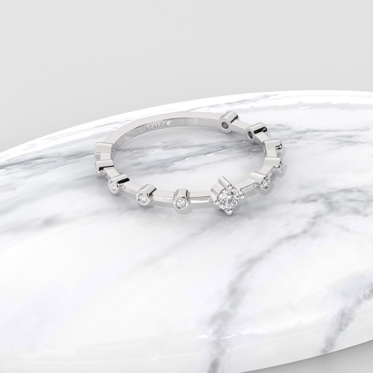 Round Diamond Wedding Band