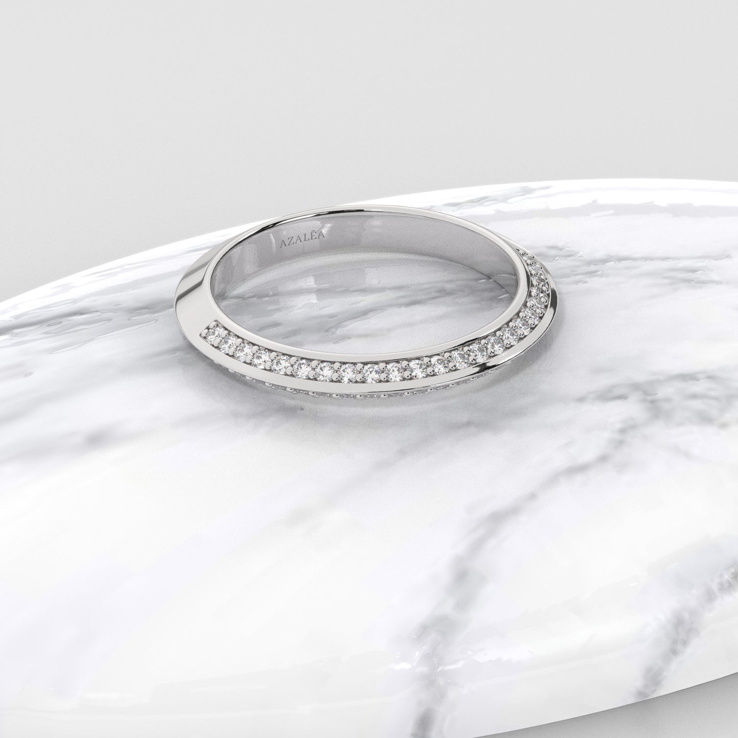 Prong Set Diamond Half Eternity Wedding Ring