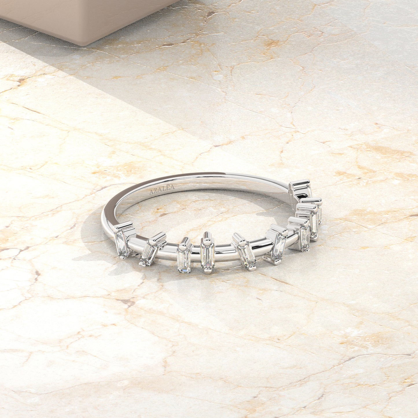 Gold Baguette Diamond Stacking Band