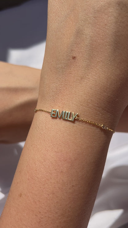 Name Block Lettering Bracelet