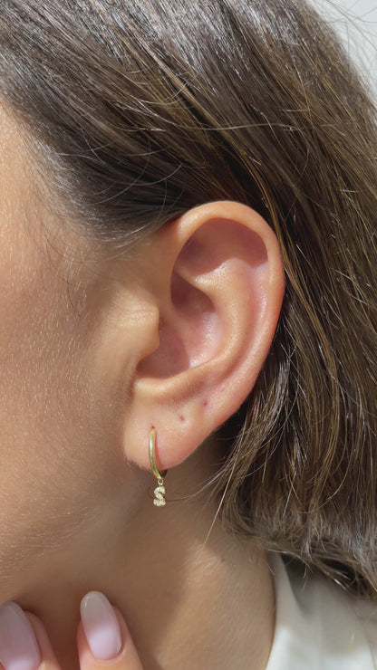 Diamond Dangle Initial Earring