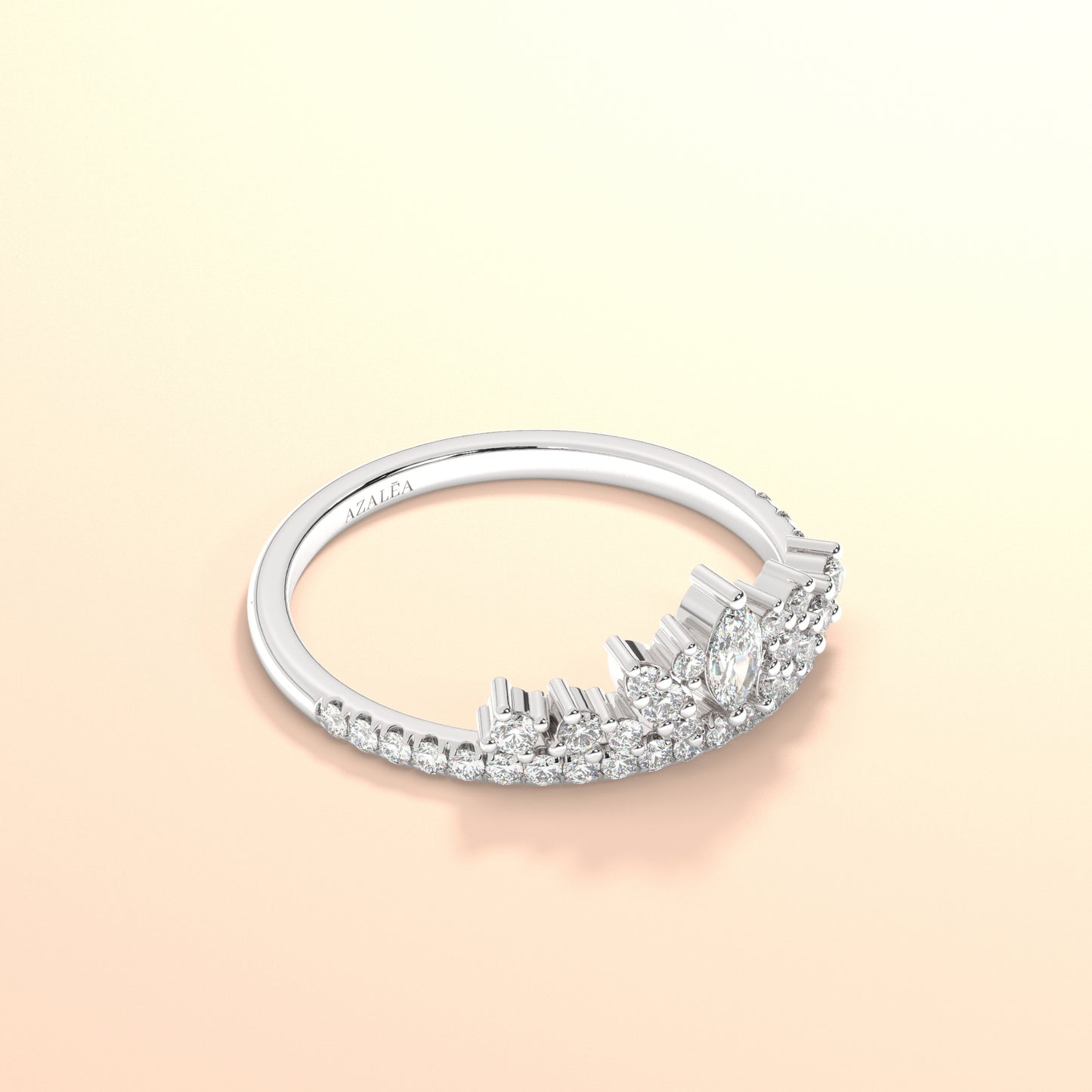 Marquise and Round Diamond Wedding Ring