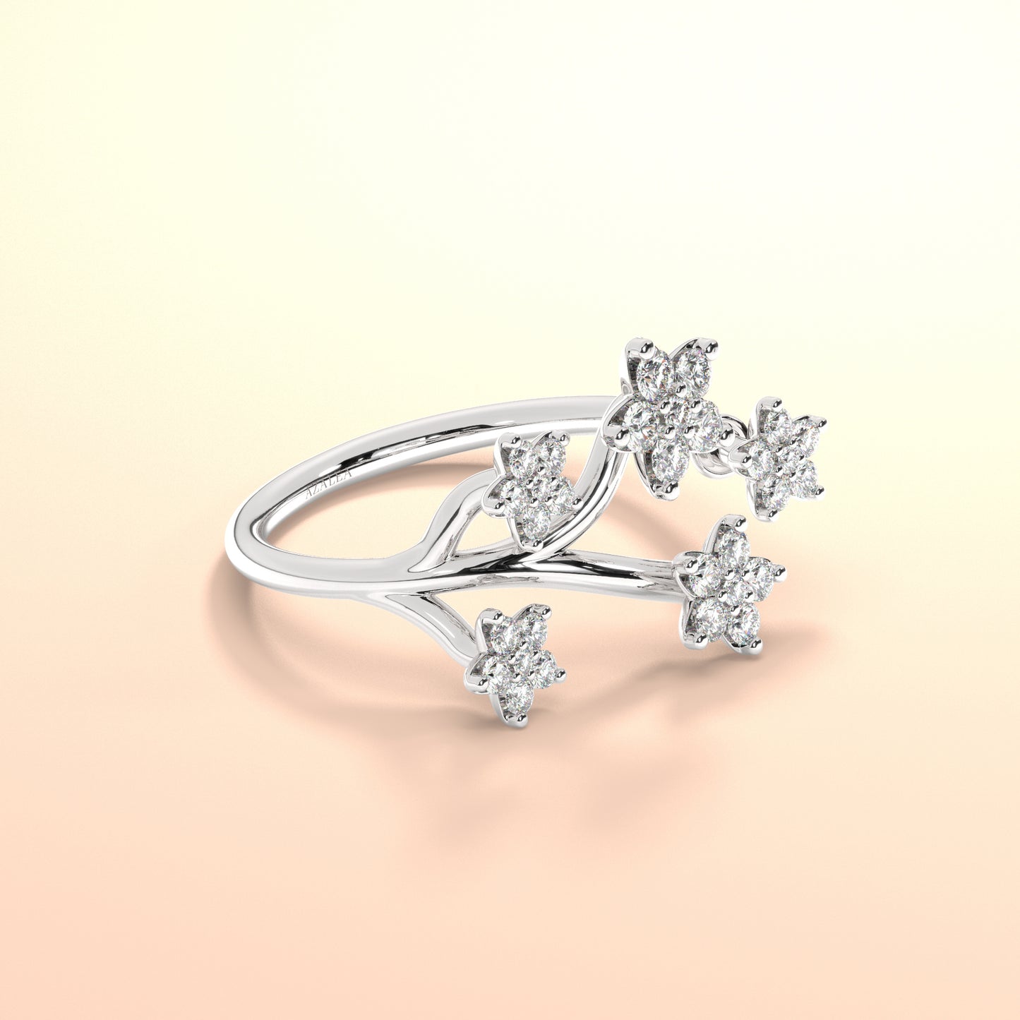 Diamond Flower Stacking Ring