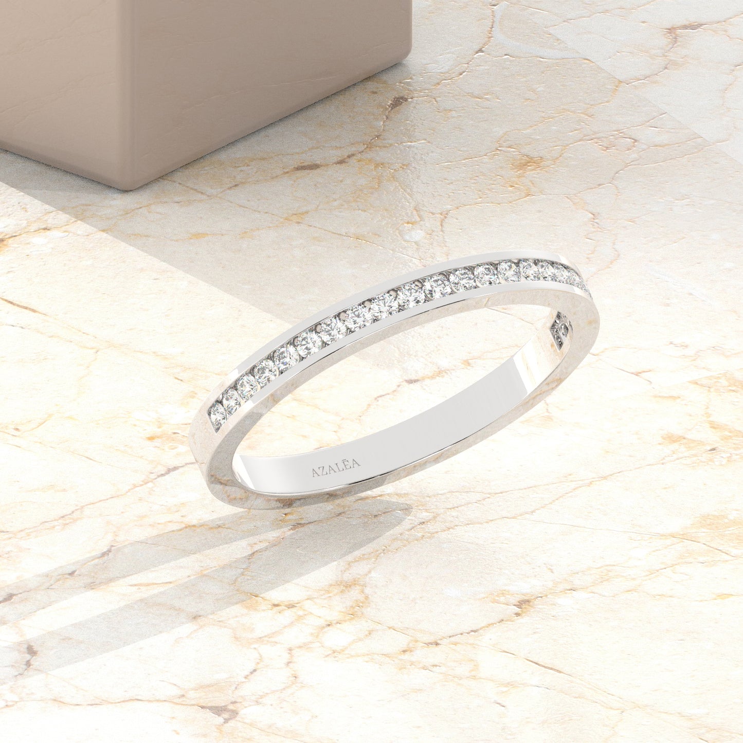 Half Eternity Channel Set Diamond Wedding Ring