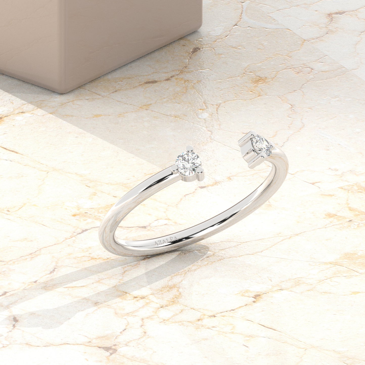 Round Diamond Cuff Stacking Ring
