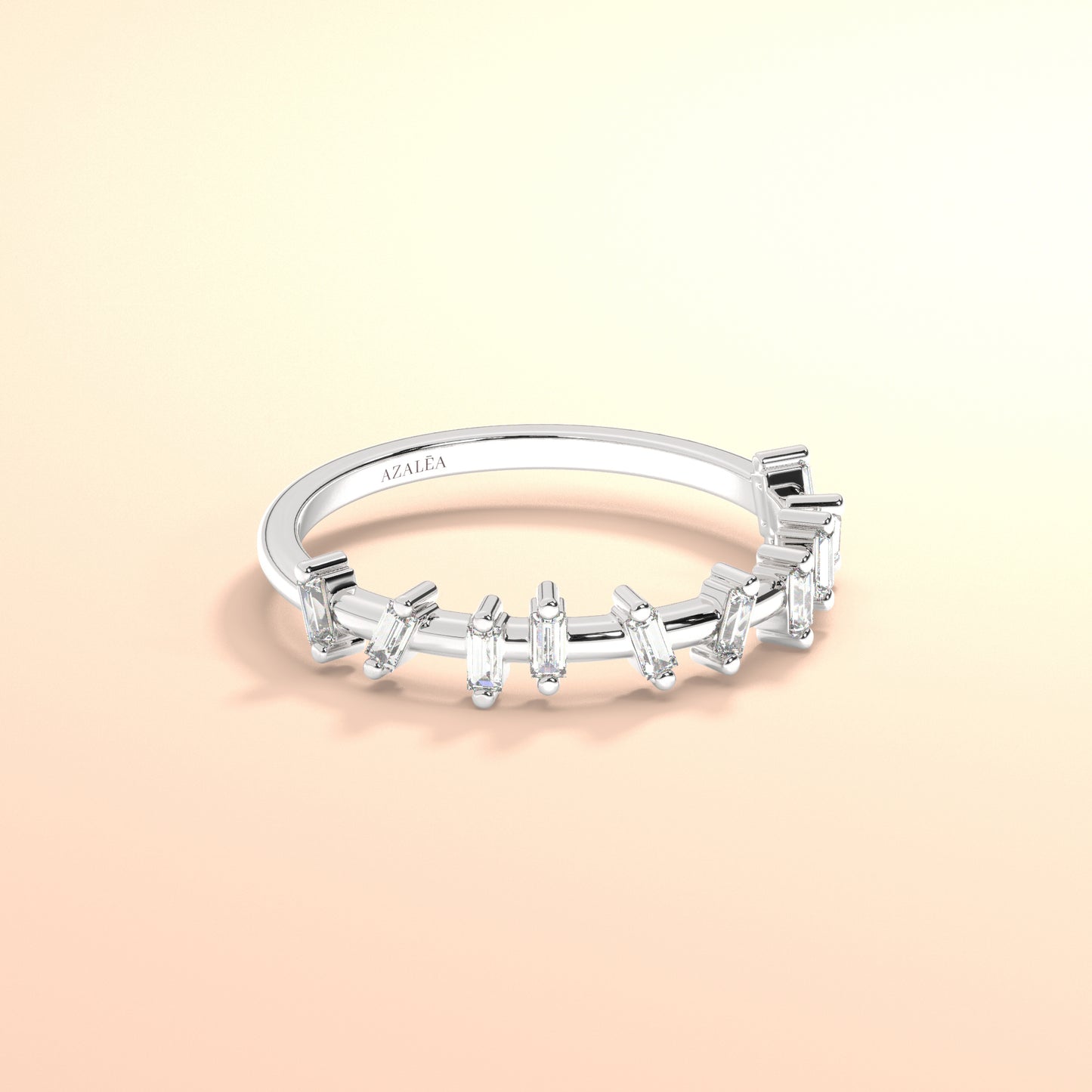 Gold Baguette Diamond Stacking Band
