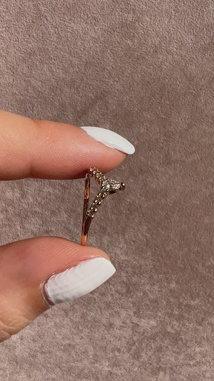 Pear Diamond Chevron Ring