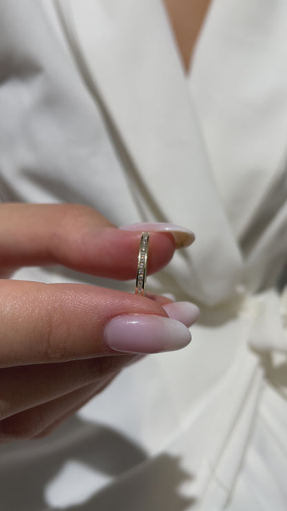 Half Eternity Channel Set Diamond Wedding Band