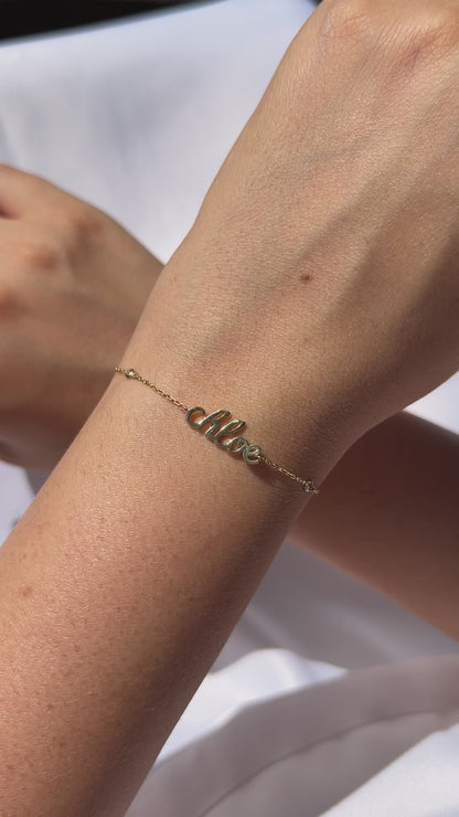 Name & Diamond Bezel Bracelet