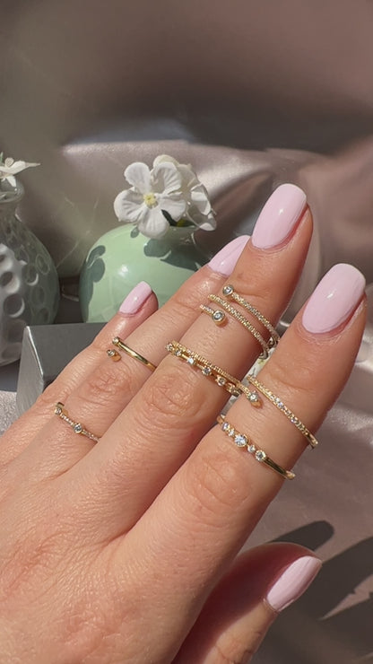 Spiral Diamond Cuff Ring