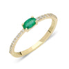 Oval Diamond Emerald Diamond Ring