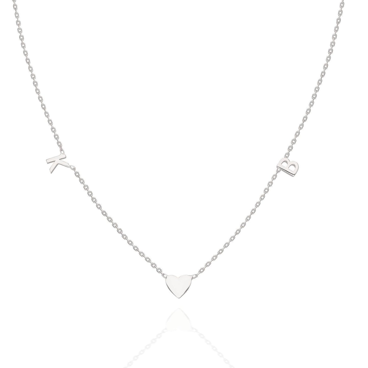 Gold Heart 2 Initial Charm Necklace