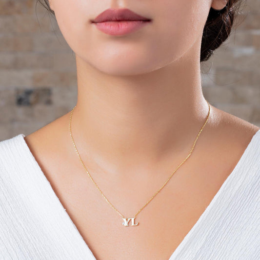 Bezel Diamond Initial Necklace